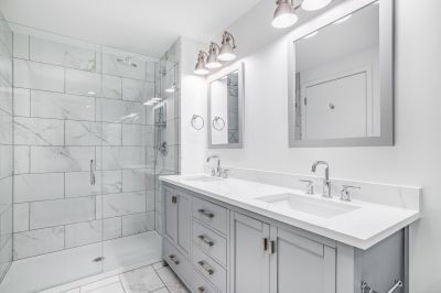 Marble Vanity with Double Sinks